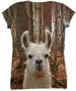 Women's lama face t-shirt