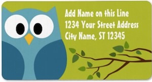 cute address labels with an owl on it