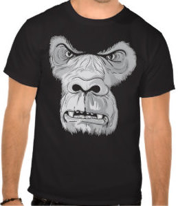 Mad Looking Gorilla Face T-Shirt